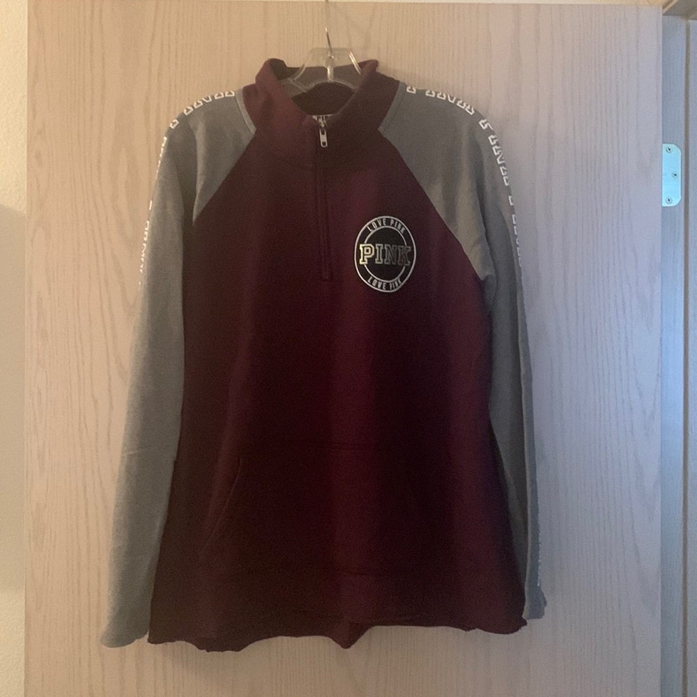 PINK half-zip pullover size Latge
